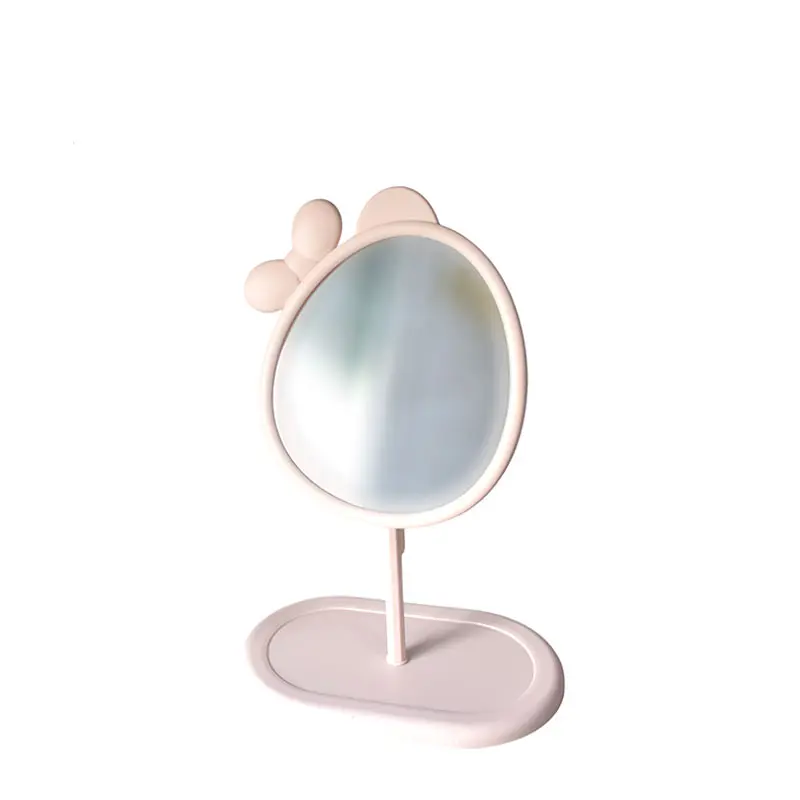 Miroir ovale rose avec pied – déco papillon 