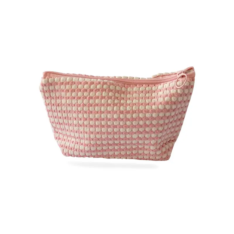 Trousse de maquillage carrée en tissu doux 